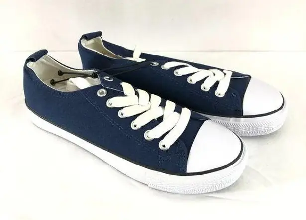 Twisted Womens Sneakers Low Top Canvas Lace Up 6 Blue