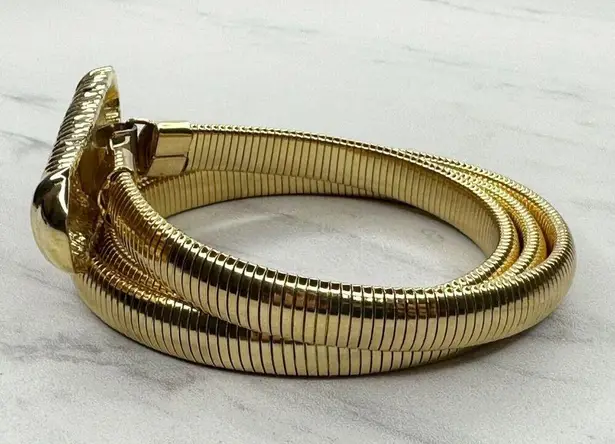 The Bar Harwill NYC Vintage Gold Tone Buckle Coil Stretch Cinch Belt Size XS Small S