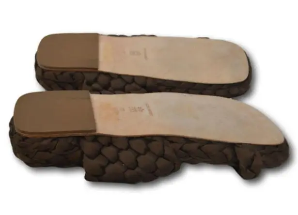 Paloma Barcelo Braided Satin Sandals Brown Sz 37 / 6 MSRP $338 Slip