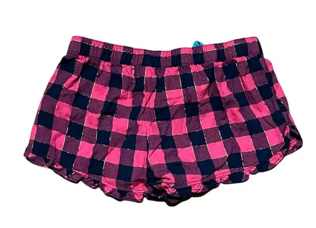 Aerie  Woman’s Pink & Black Plaid Pajama Drawstring Shorts Size Small