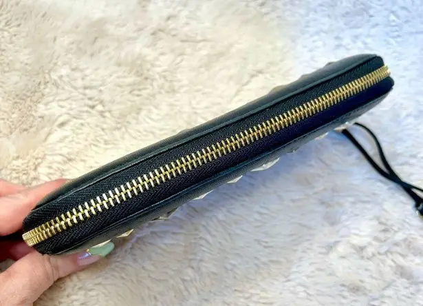 Jimmy Choo Cooper Black Metallic Mix Long Zippy Wallet