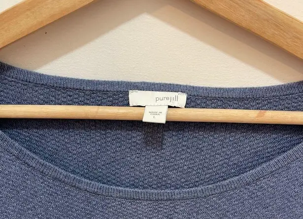 Pure Jill Sweater Womens Slouchy Coastal Oversized Cashmere Blend Sweater L Blue Size L