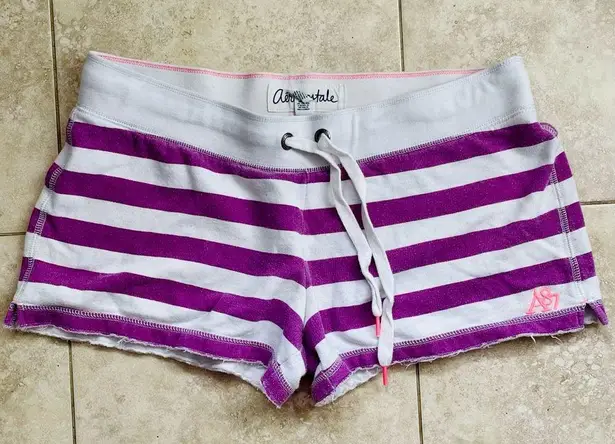 Aeropostale  Purple/White Stripes Jersey Shorts. Women’s Size L