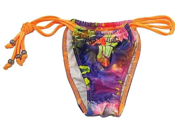 NEW Robb Lulu S Bikini Bottom Drawstring Pant Nova Bright Swimwear Bathing Suit Orange