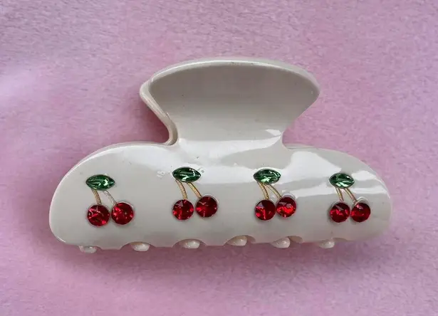 White Cherry Hair Clip