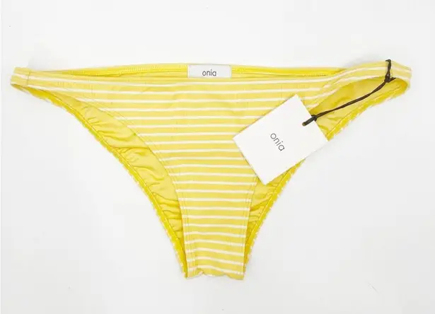 ONIA  Swim Bottoms Ashley Yellow Sun Stripe Snapdragon Beach Pool Bikini Med NWT