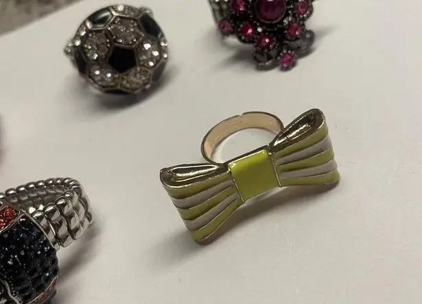 Adjustable Or Stretchy Statement Rings Lot Of 5
