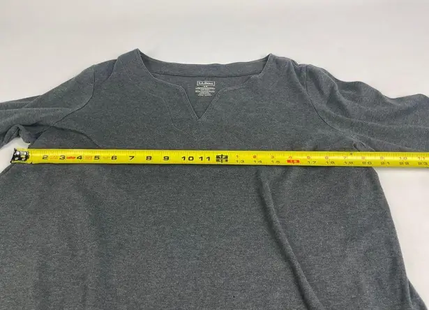 L.L.Bean  1X-Plus Women's 100%‎ Supima Cotton 500799 Gray Half Sleeve V Neck READ