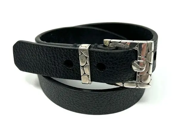 Sterling Silver JOHN HARDY leather and double wrap bracelet, NWOT