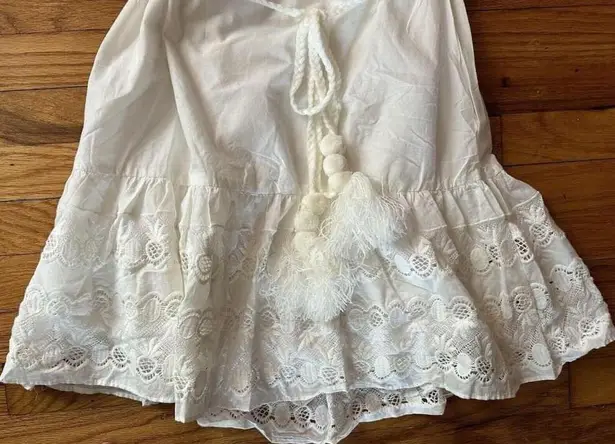 Stella & Dot Maette by Cora One Shoulder Dress White Ruffle Cottagecore