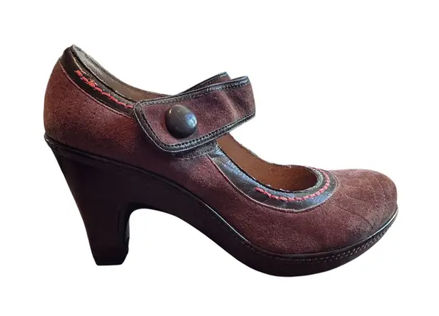 J 41 by KANEKA Brown Suede Mary Jane Heels Womens 8.5M Comfortable Design Size 8.5