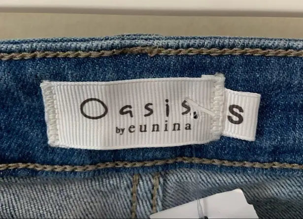 Oasis By Eunina Denim Distressed Cut Off High Waisted Shorts