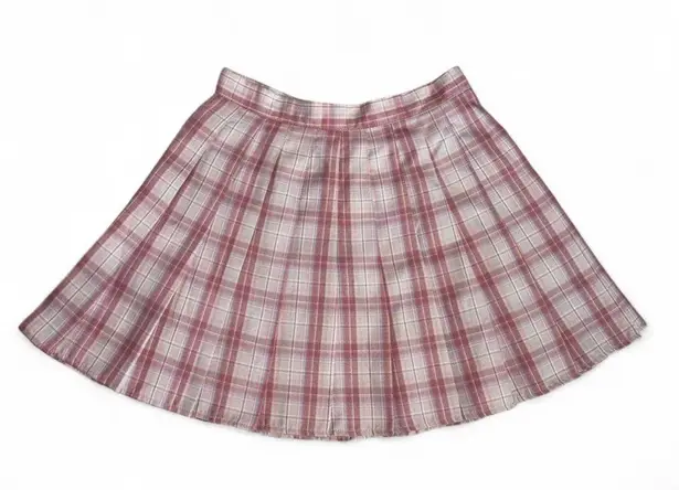 Brand New Women’s Pastel Pink Plaid Pleated Skirt Without Tags