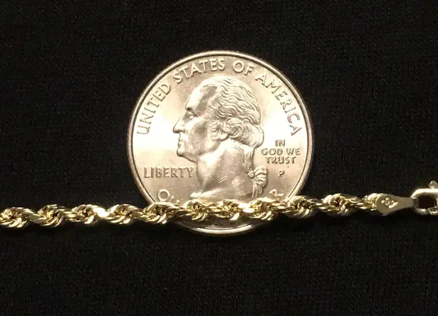 Real 14k Hollow Gold Rope Chain 22in 3mm