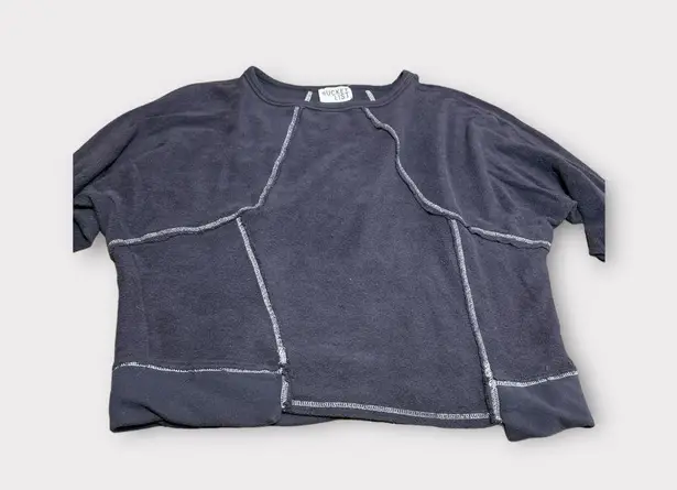 Bucketlist French Terry Relaxed Oversized Top Sweatshirts Berry Pink USA Sz M Gray Size M