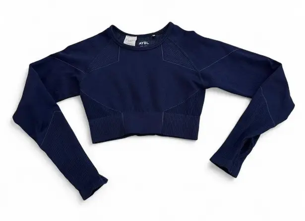 AYBL Balance v2 Seamless Long Sleeve Crop Top Shirt XS Blue Training Compression