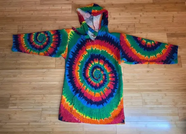 Earth Ragz Tie Dye Pullover Hoodie,Rainbow Colored Swirl|Hippie,Rasta|Size:XS/S