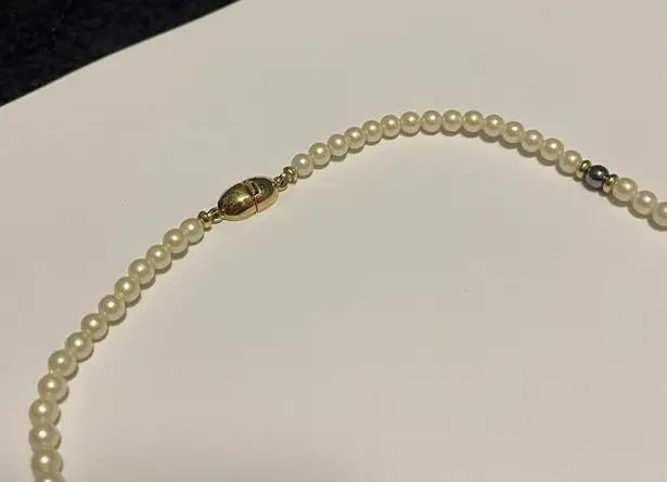 Monet Women’s Signed  Beaded Necklace Gold Tone Faux Pearl Bead