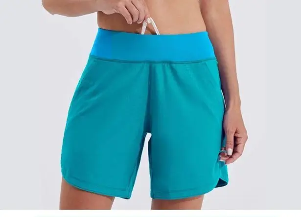 Women's Quick Dry Swim Shorts UPF 50+ High Waisted Trunk,6,NWT Blue