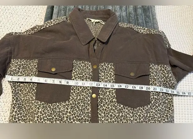 Mystree Buckle pieced leopard denim Jacket