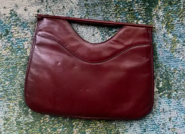 Etienne Aigner Vintage 70/80s oxblood burgundy leather handle briefcase purse