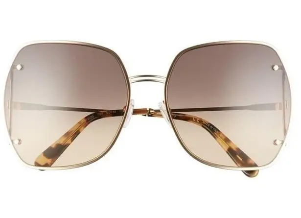 Salvatore Ferragamo Ferragamo Gancio 62mm Gradient Square Sunglasses in Rose Gold/Violet
