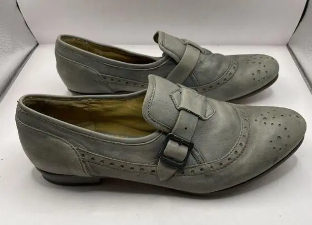 Latigo  Troop Gray Leather Buckle Slip On Oxford Loafer Size 8M Old Money Grandma