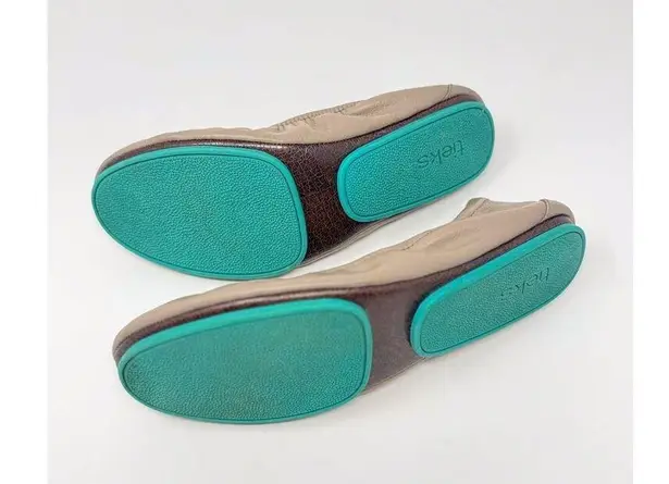 Tieks Gavrieli Womens Ballet Flats Taupe Leather Foldable Slip On Sandals US 9