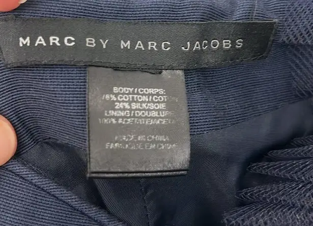 Marc by Marc Jacobs XS Navy Blue Kitty Silk Strapless Tulle Mini Dress