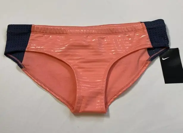 Nike  Tonal Stripe Hipster Bikini Bottoms Coral M