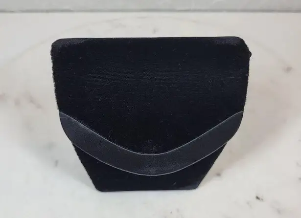 Valerie Stevens Velvet Evening Bag Small Black Braided Long Crossbody Strap