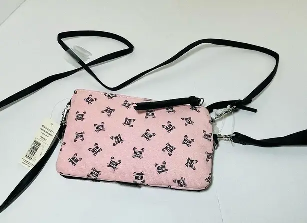 Cat Meow Pink Crossbody Wallet Purse New