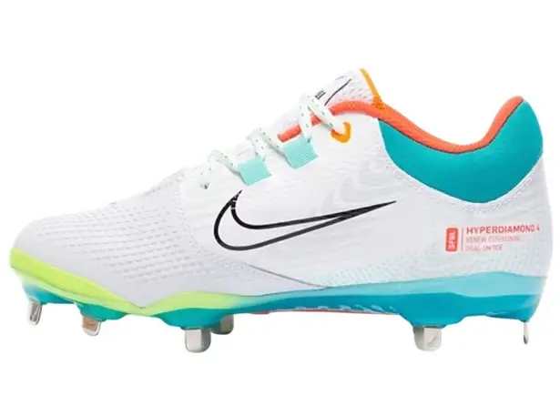 Nike  Renew Hyperdiamond 4 Pro Women White Turbo Green Softball Cleats NWOB - 8.5 - Image 1