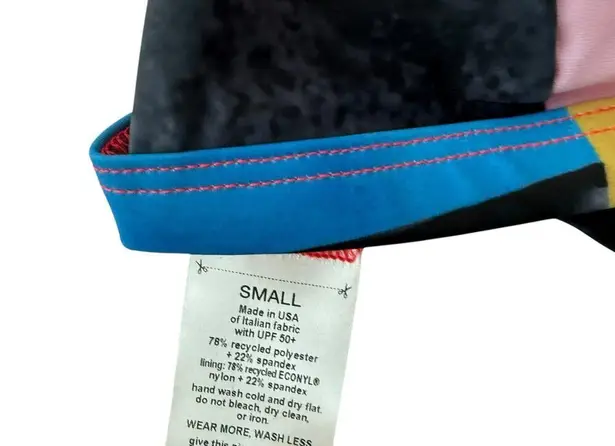 Mara Hoffman Astrid Multicolor UPF 50 Triangle Bikini Swimsuit Top Size Small