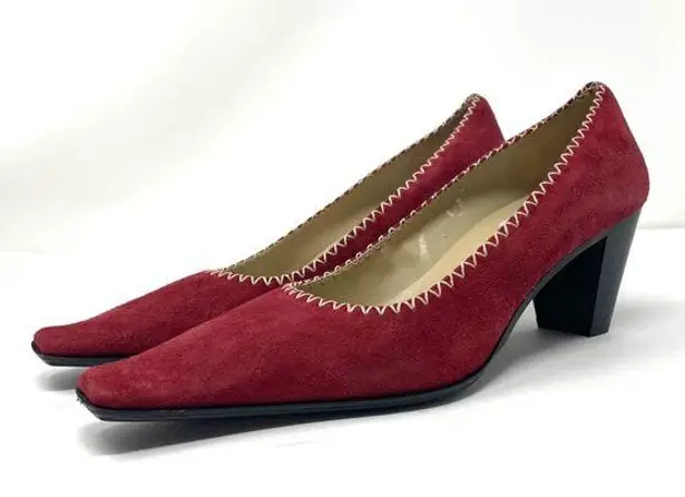 Joan & David brick red suede heels, NWOT, made in Italy, size 8