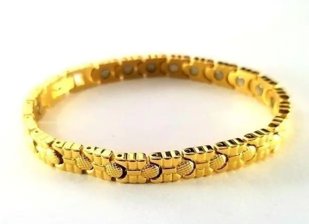 New stainless steel magnetic bracelet 8 inches Gold