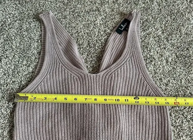 Lulus  Let's Get Away lilac purple knit cropped low-back tank top size M