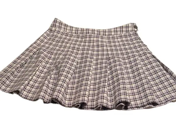 Full Tilt  Lavender Plaid Pleated Mini Skirt Size S