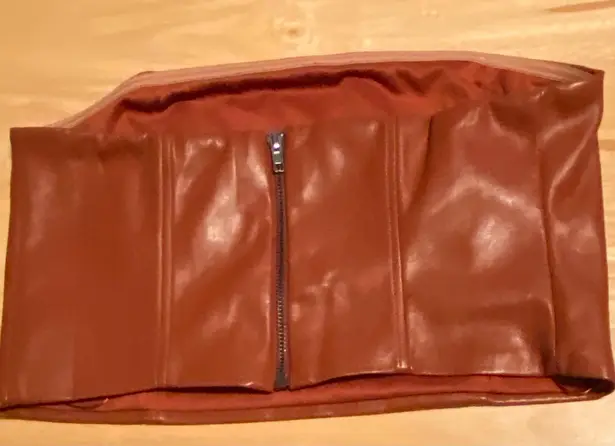 TCEC Faux Leather Dark Orange Brown Tube Top