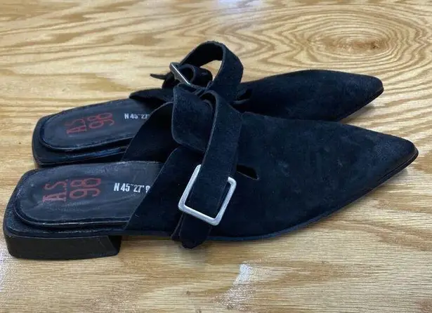 A.S.98 Ayden Flats Women's 9.5 Black Suede Slip