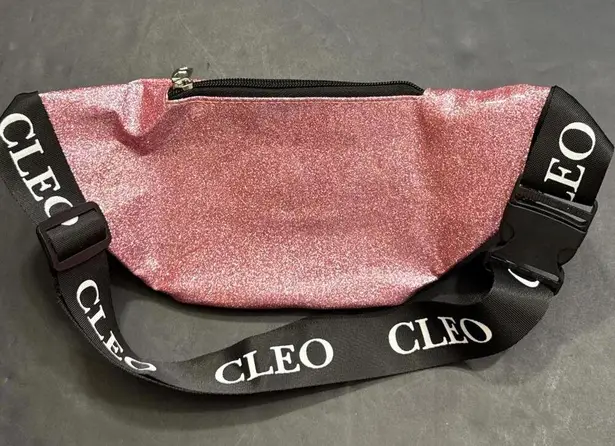 Cleo Pink Glitter Preppy Designer Fanny Pack Outdoor Waist Belt Bag