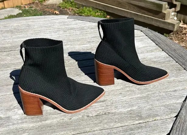 Steven By Steve Madden Nara Stacked Heel Sock Bootie in Black Size 5.5 - Image 1