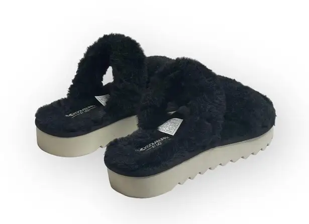 Koolaburra by Ugg  ✽ Fuzzy Vegan Faux Fur Comfy Slide Sandals ✽ Black ✽ 6 ✽ Easy