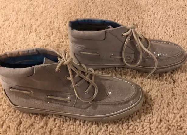 Sperry Betty Grey Jersey Sequin High Tops