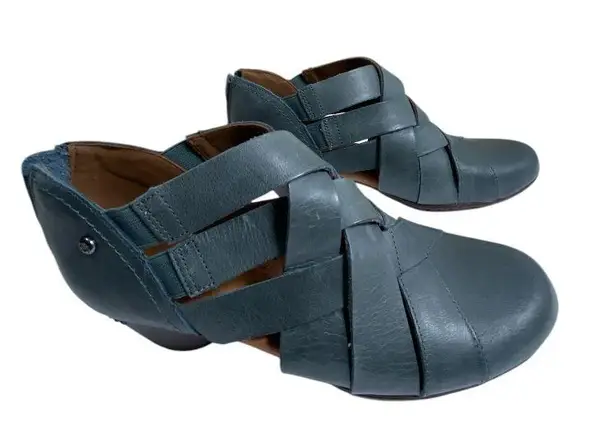 Cobb Hill Women’s 6 by Rockport Comfort Blue Leather Strappy Low Heel