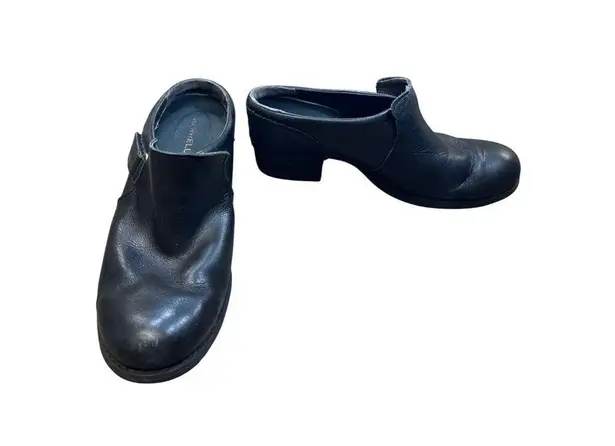 Merrell womens black leather mule clogs shoes 9 SKU 6830