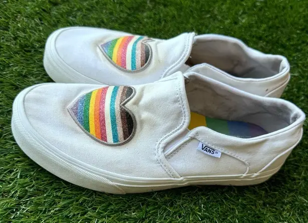 Vans Women's ® Pride Asher Slip-On Shoes White / Multicolor Size 8