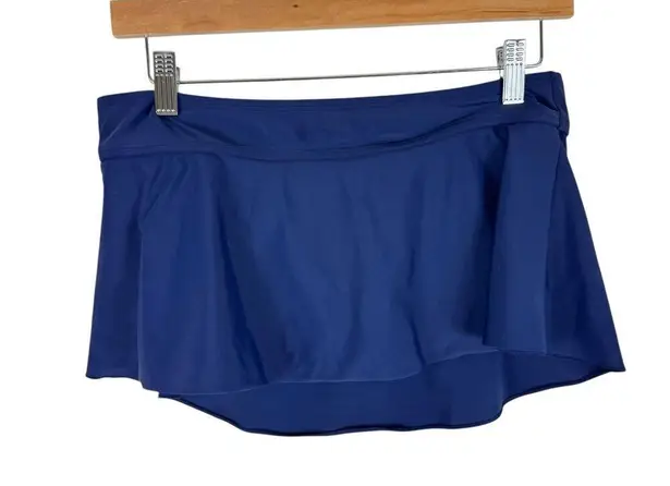 Kona Sol Navy Blue Yellow Keyhole Tankini Mini Swim Skirt Set Women's Size M