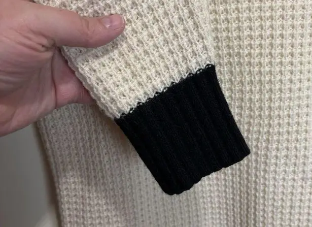 Club Monaco Sweater Womens Small Pullover Waffle Knit Ivory Cashmere Casual