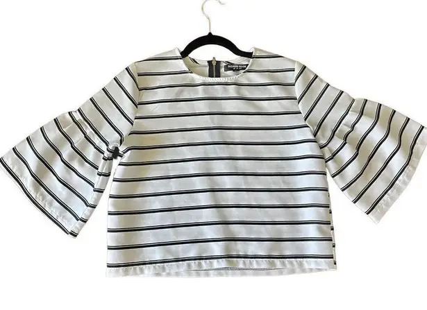 Fashion Union striped cropped bell sleeve top 8
